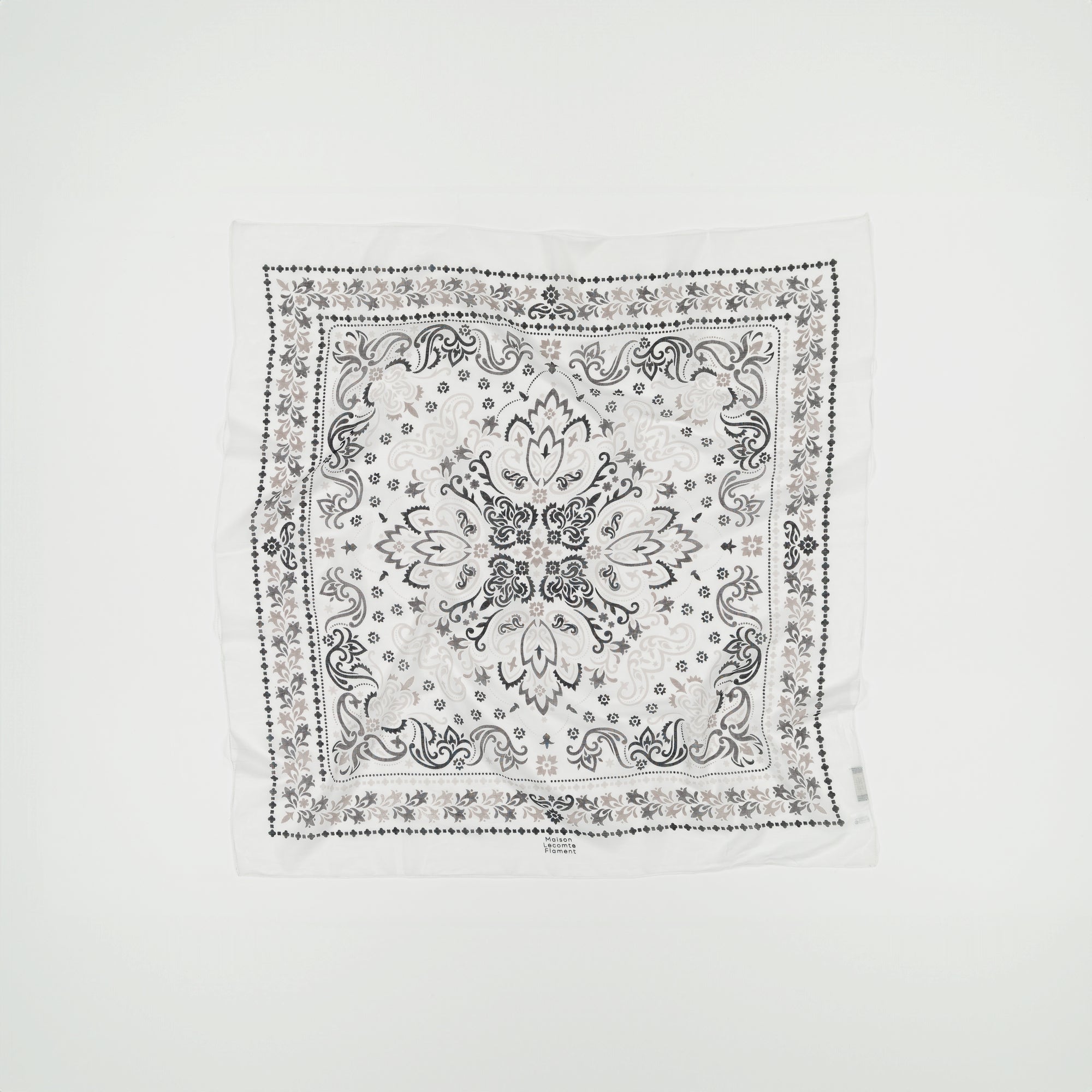 Large bandana scarf Lisboa granite cotton
