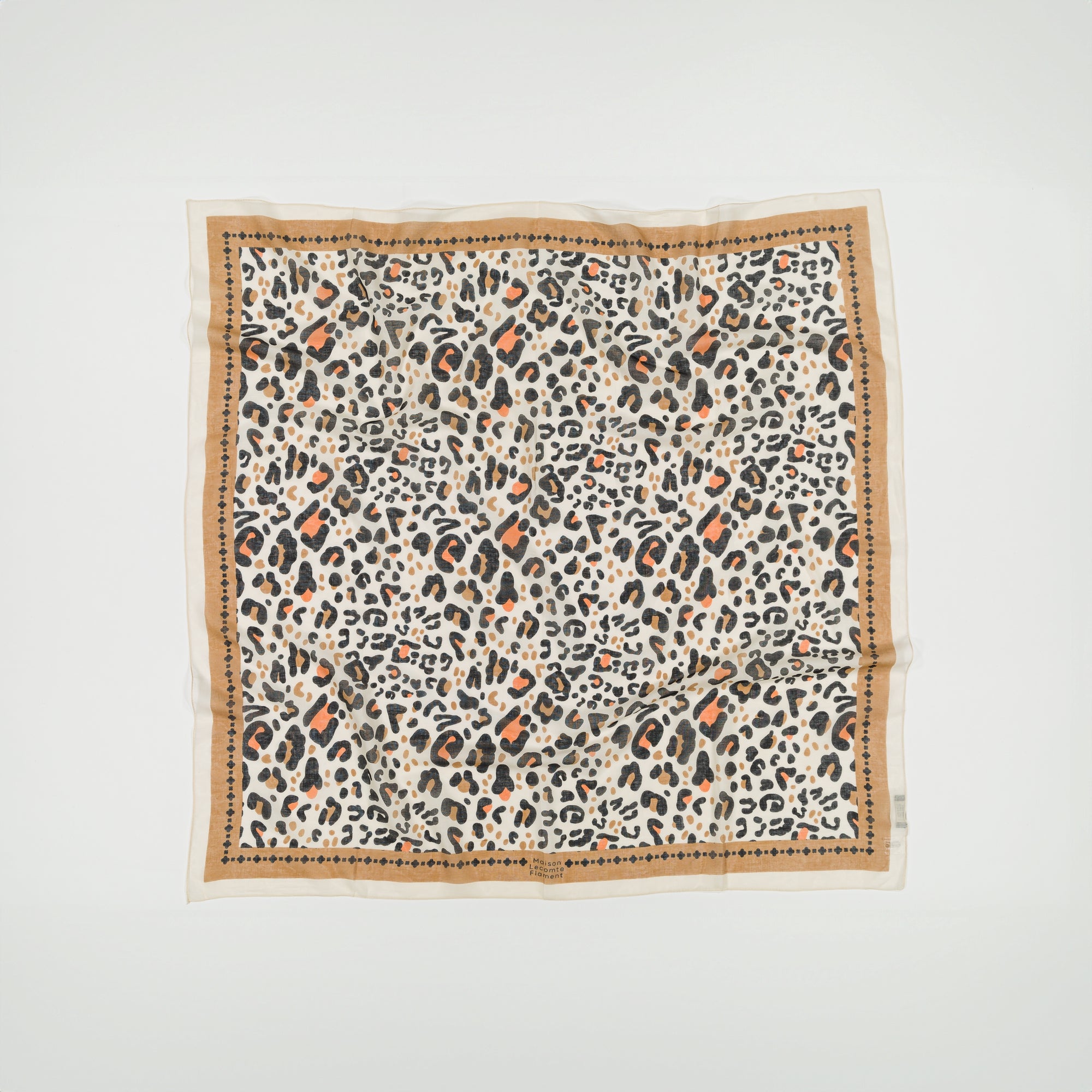 Leo beige camel cotton scarf