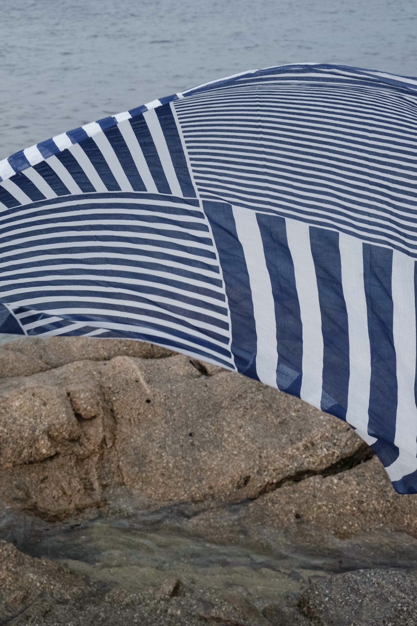Large Foulard transat navy coton