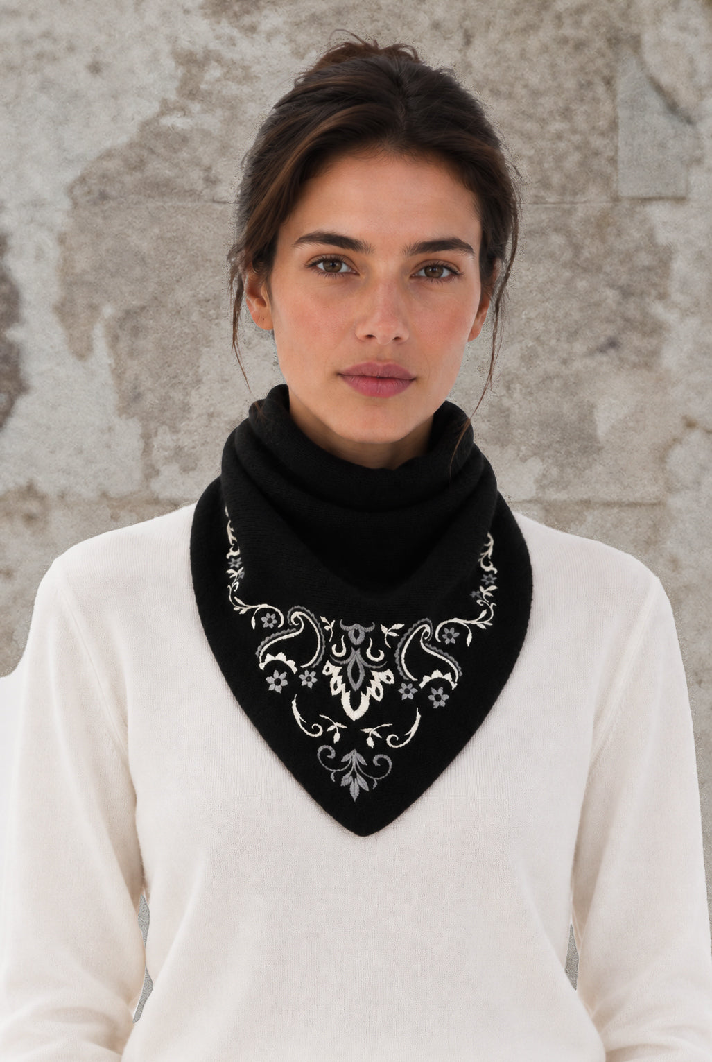 Triangle Mérinos Bandana Black