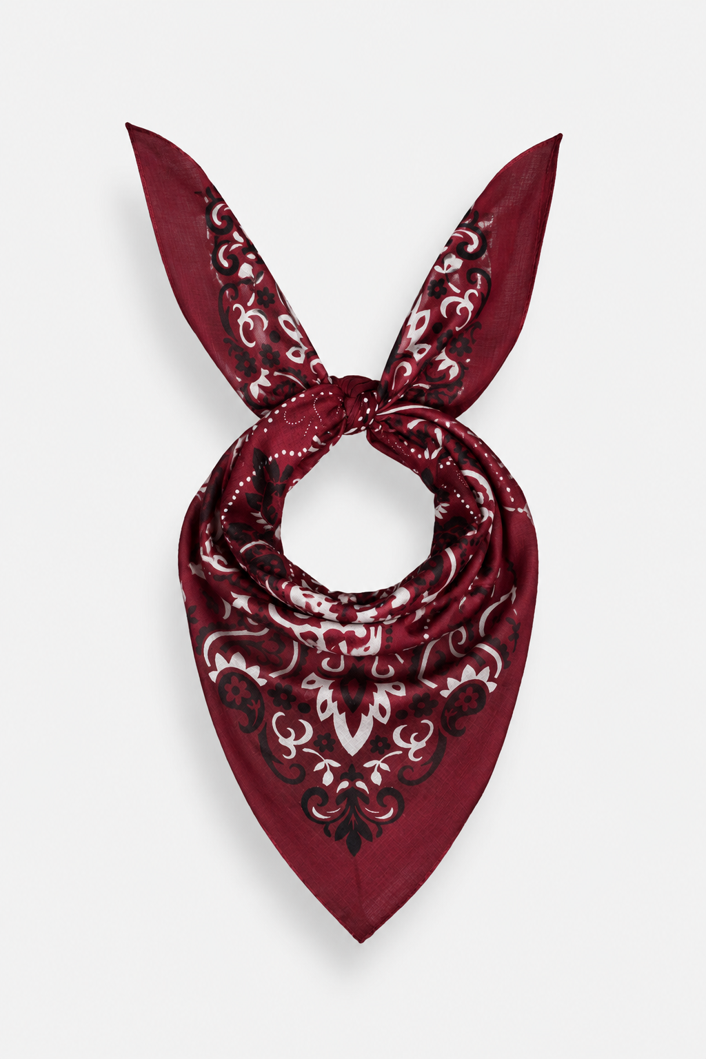 Foulard bandana bordeaux coton