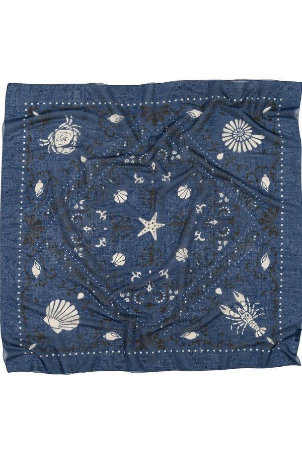 Bandana Crustacés navy coton