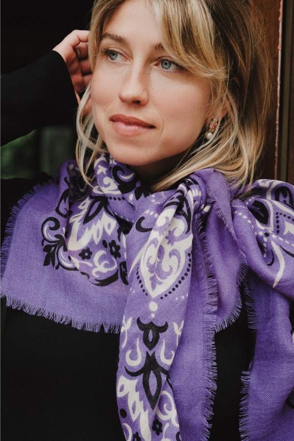 Purple bandana scarf LS