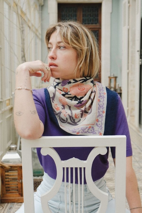 Foulard Marie-Antoinette Lilas LS