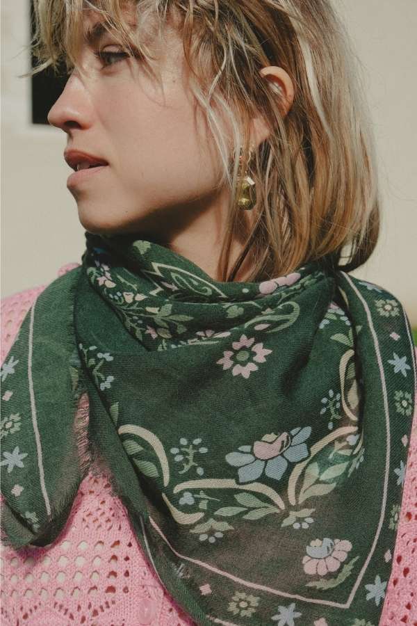 Scarf Secret garden Kaki LS