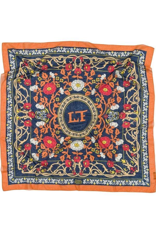 Foulard Marie-Antoinette navy coton