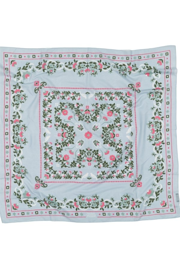 Foulard Secret garden ciel coton