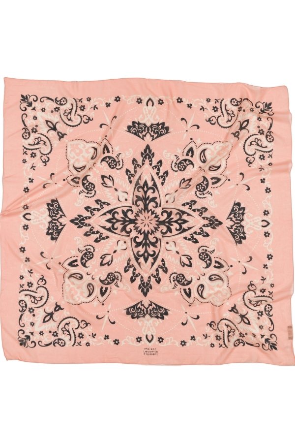 Pink coral cotton bandana scarf