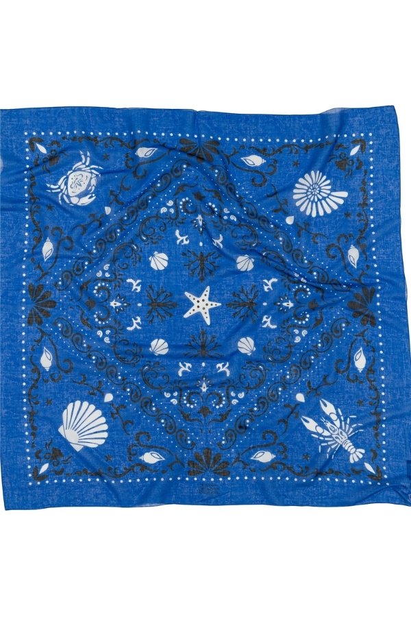 Bandana Crustacés bleu coton