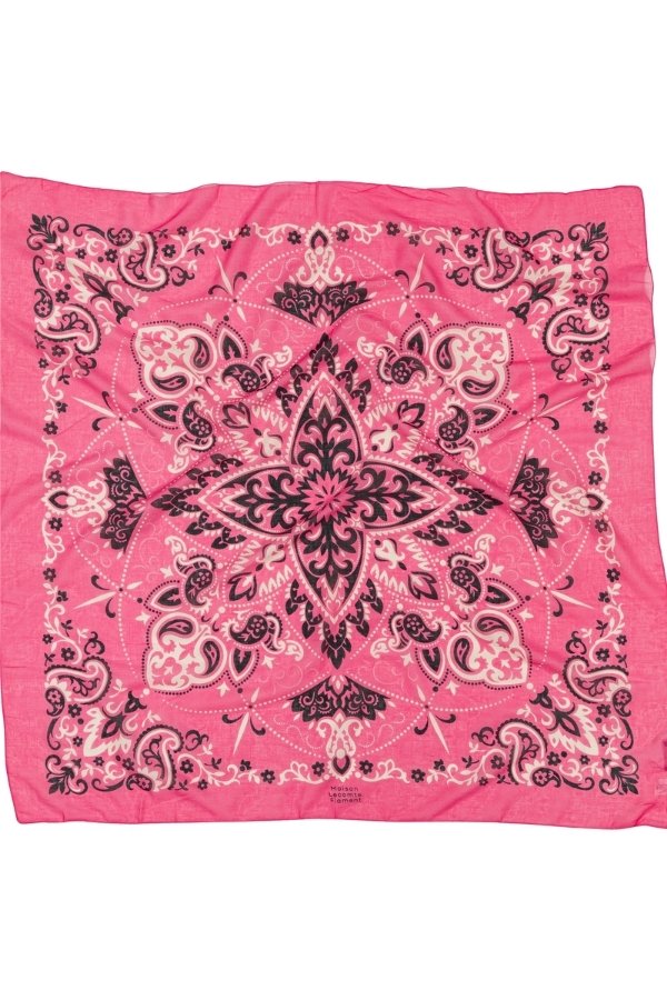 Foulard bandana Rose carmin coton