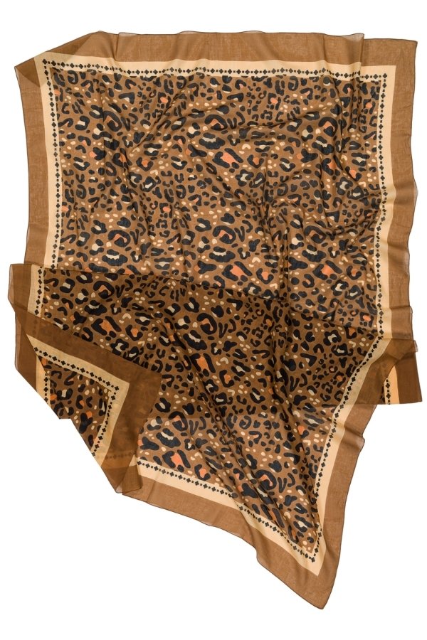 Large Léo camel pareo scarf