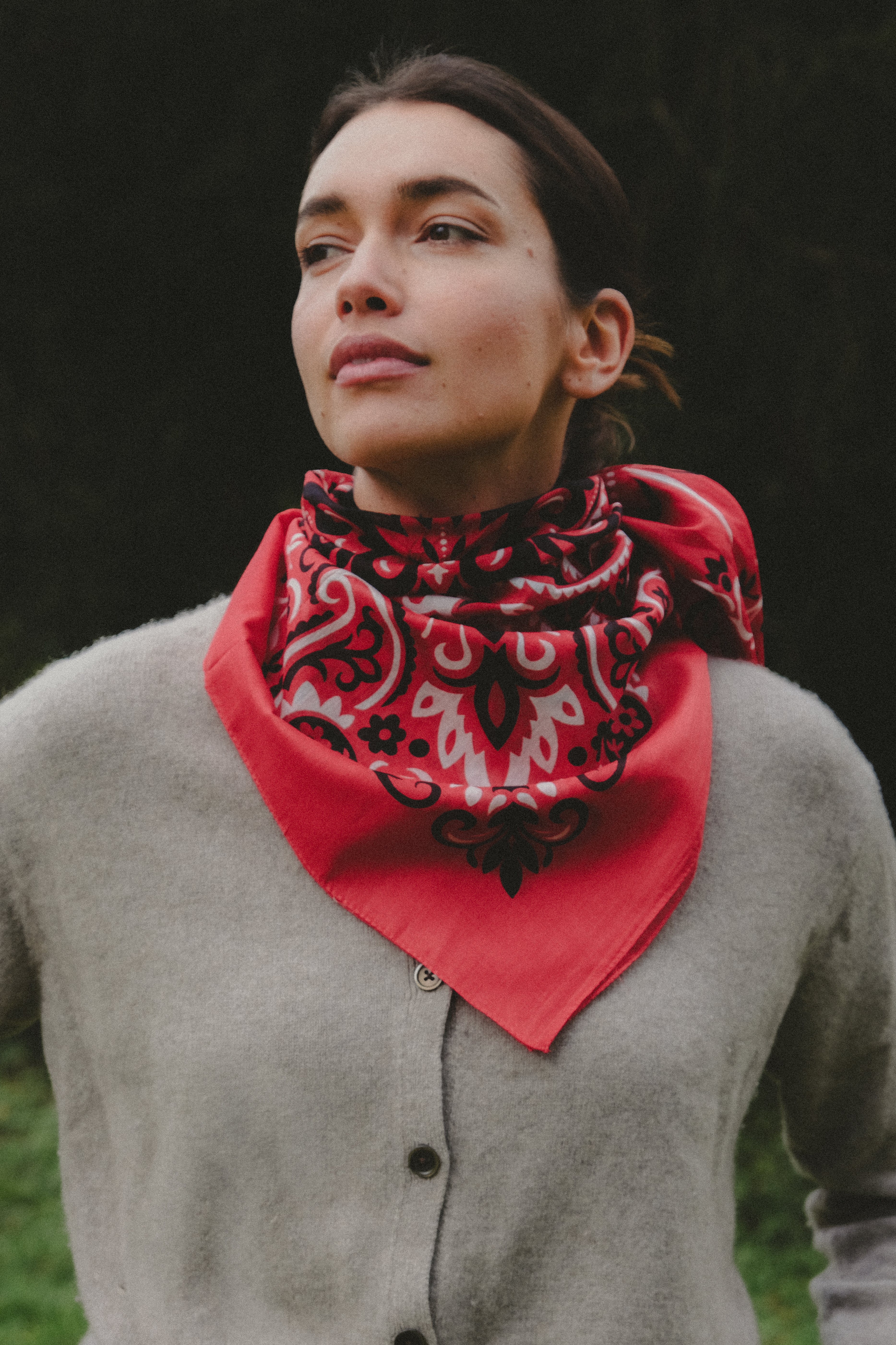 Red cotton bandana scarf