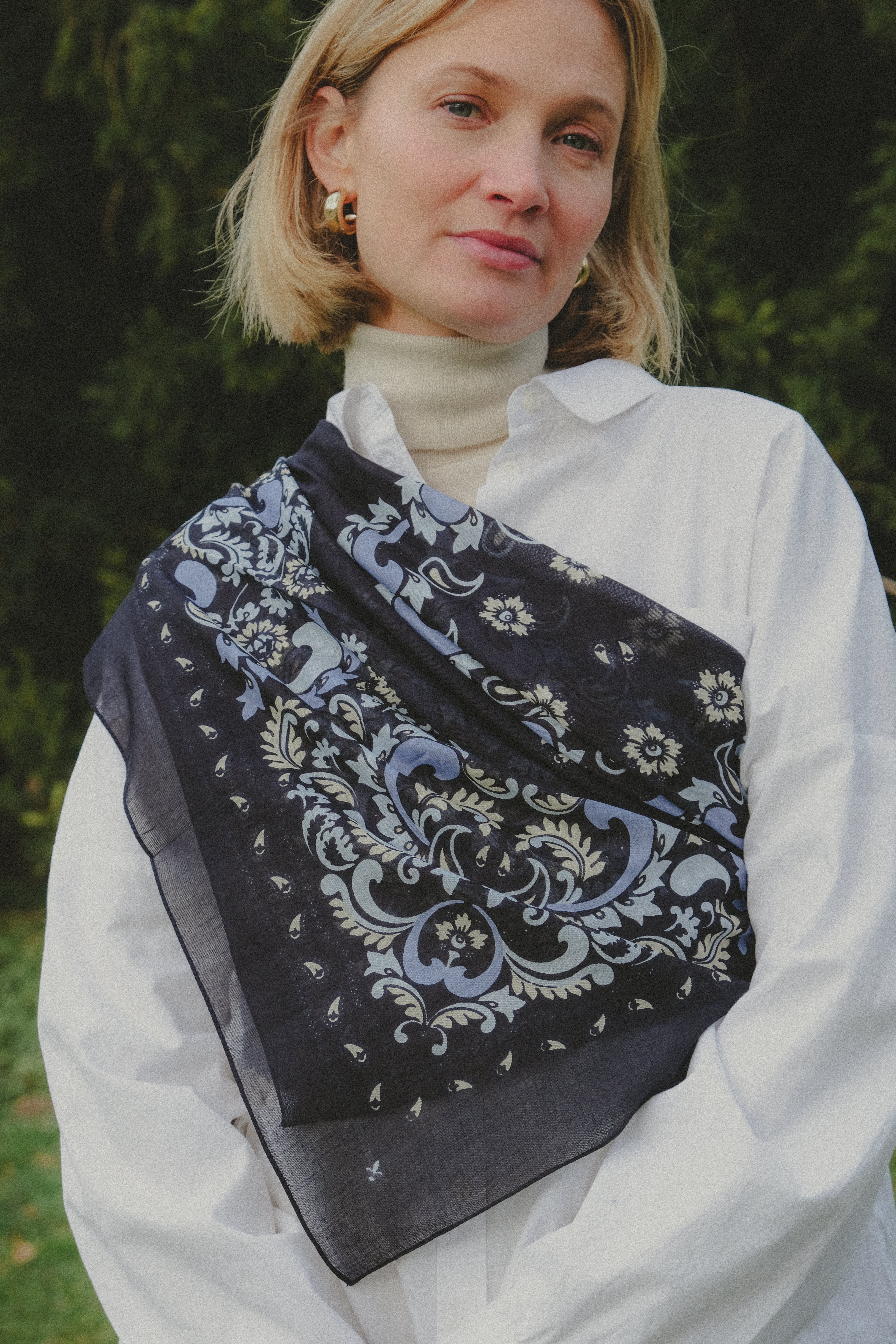 Bandana Flowers Black coton