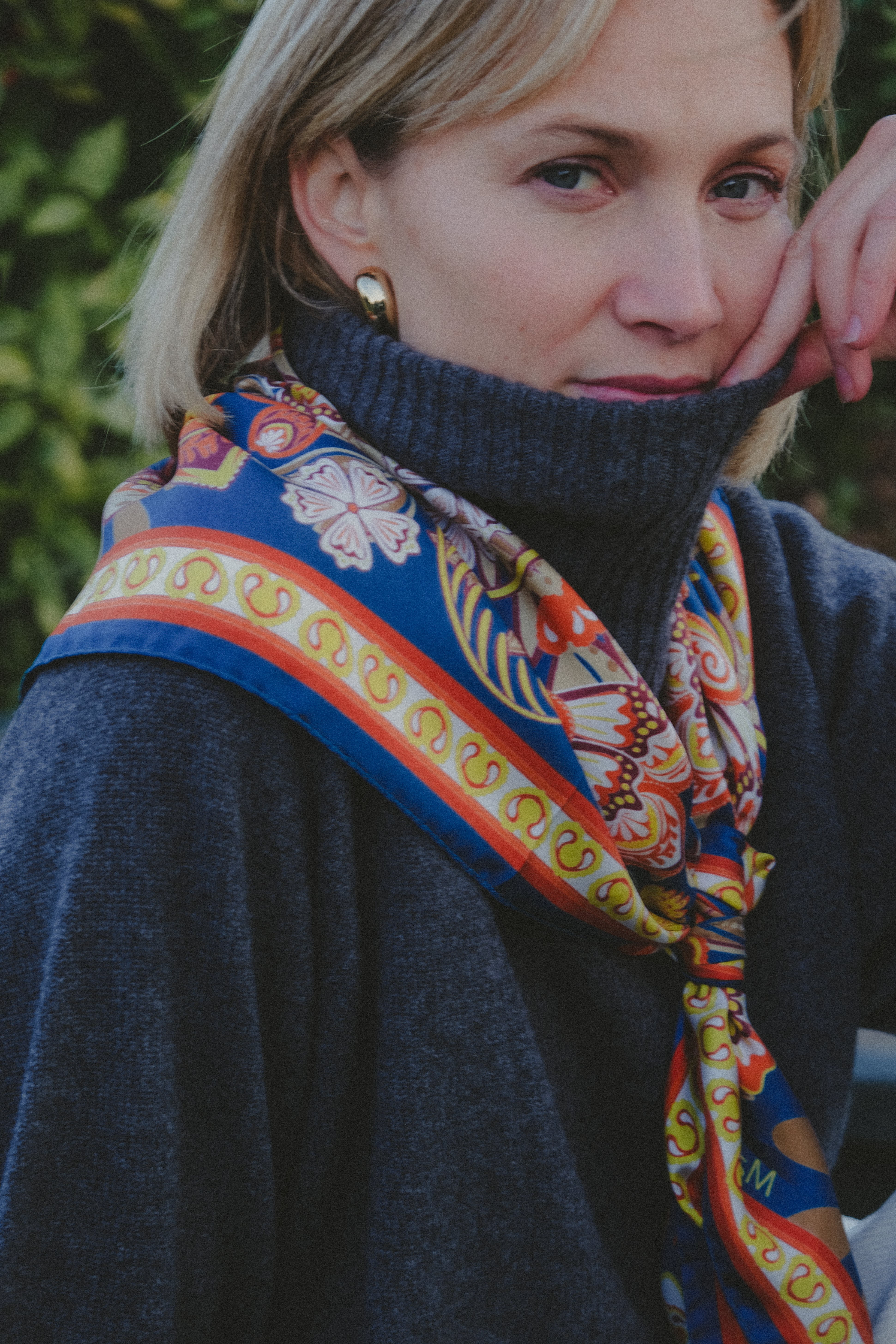 Foulard Volcanique Orange Silk