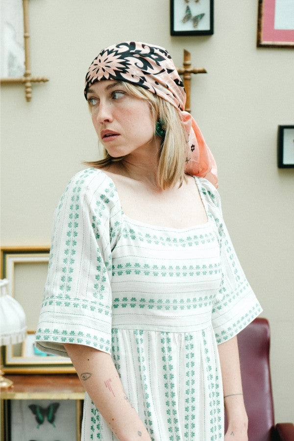 Pink coral cotton bandana scarf