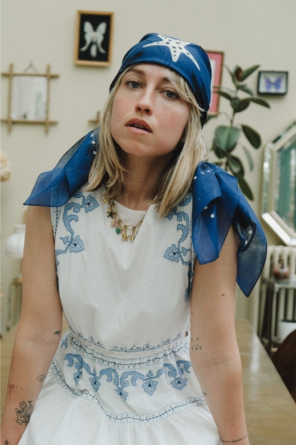 Bandana Crustacés navy coton