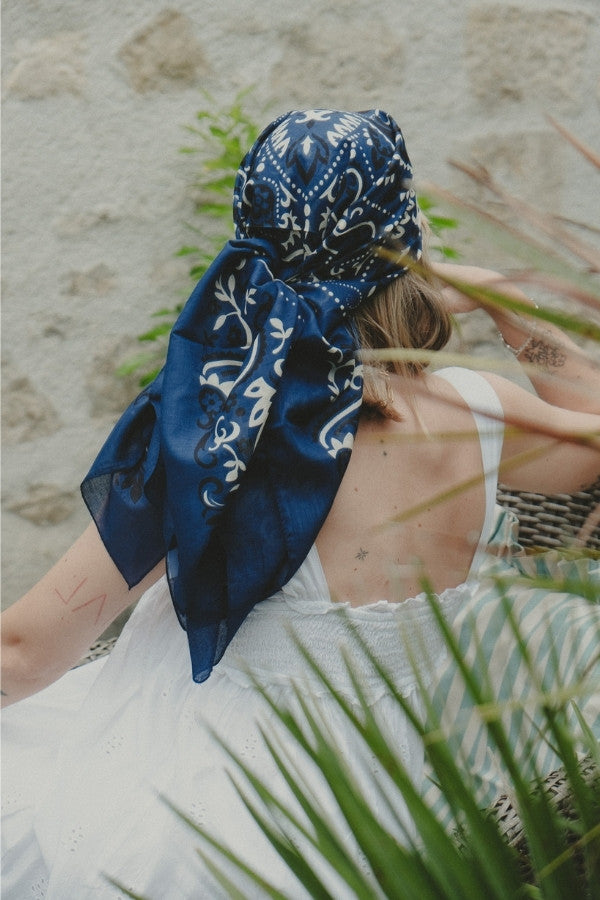 Foulard bandana navy coton
