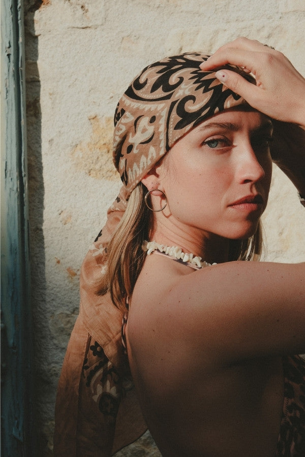 Natural cotton bandana scarf