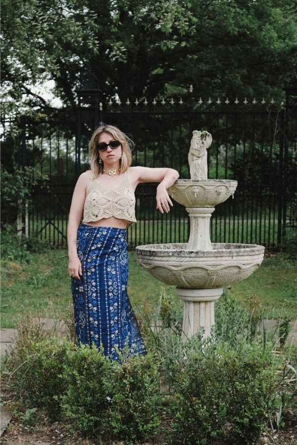 Large blue Costa Brava scarf