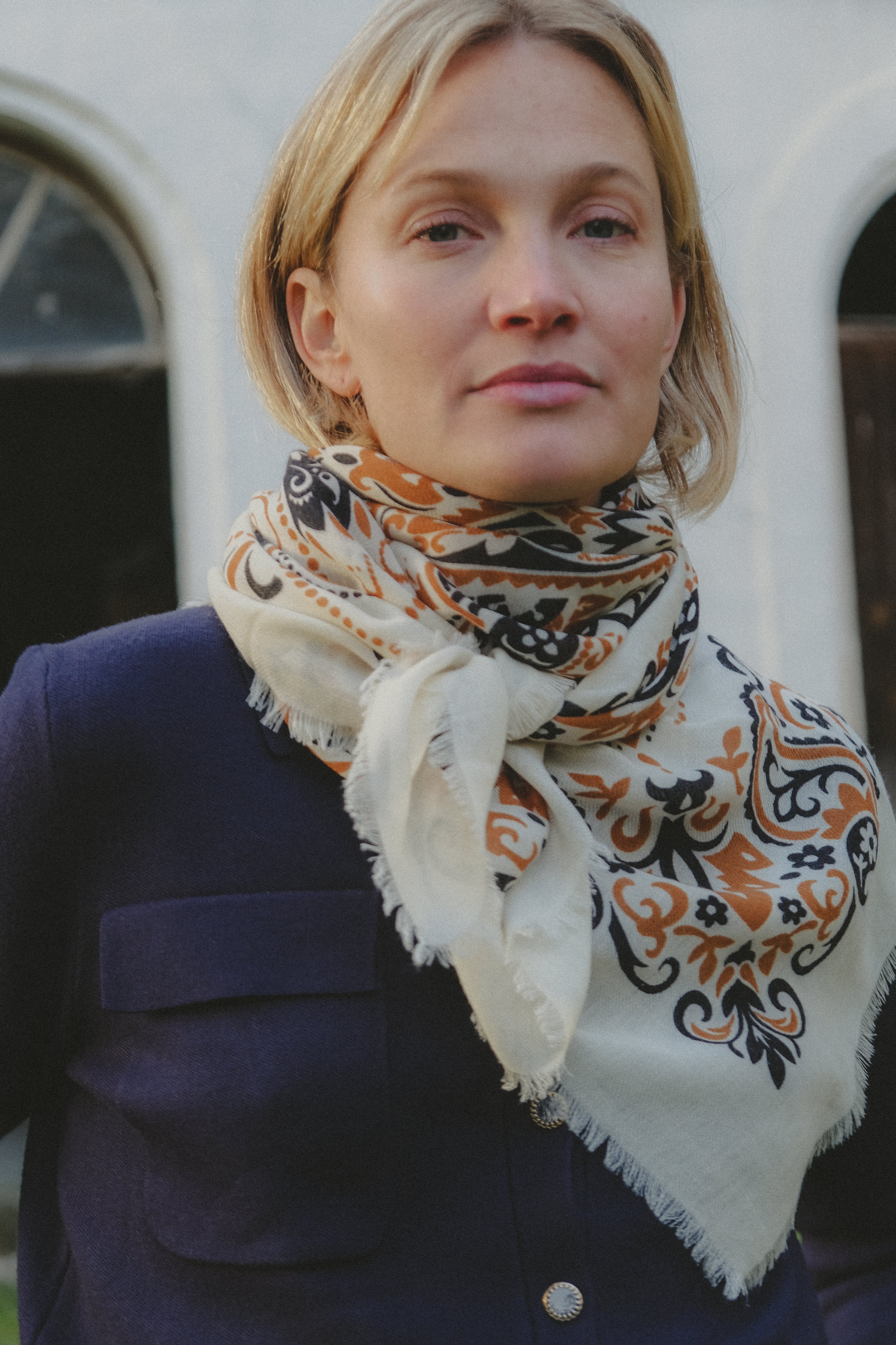 Foulard bandana lait et camel LS