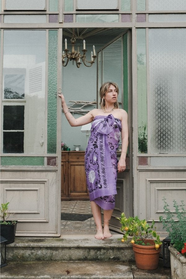 Sarong Scarf – Crustaceans Lilac