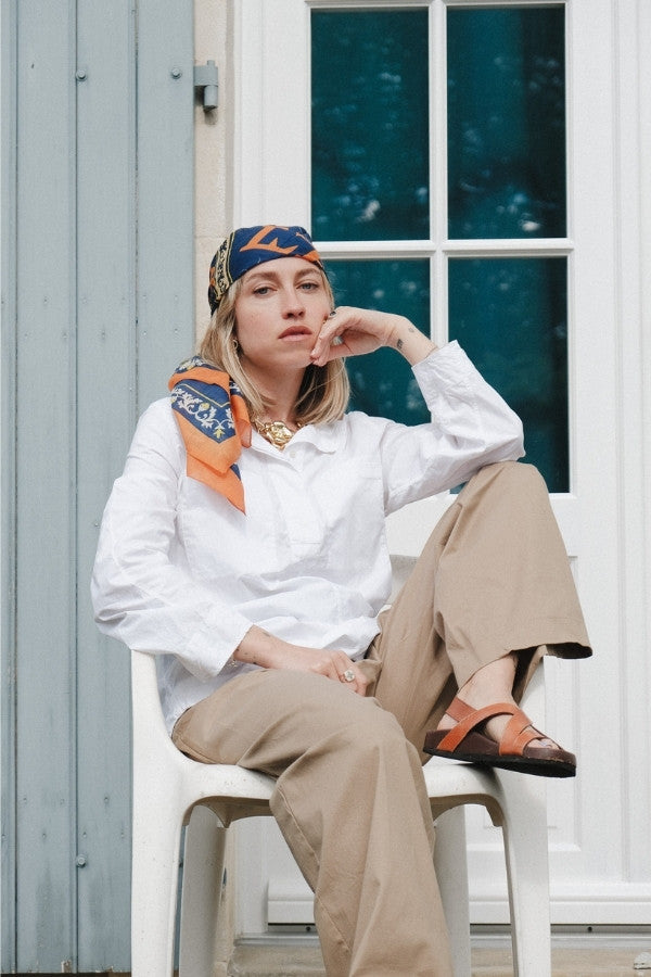 Foulard Marie-Antoinette navy coton