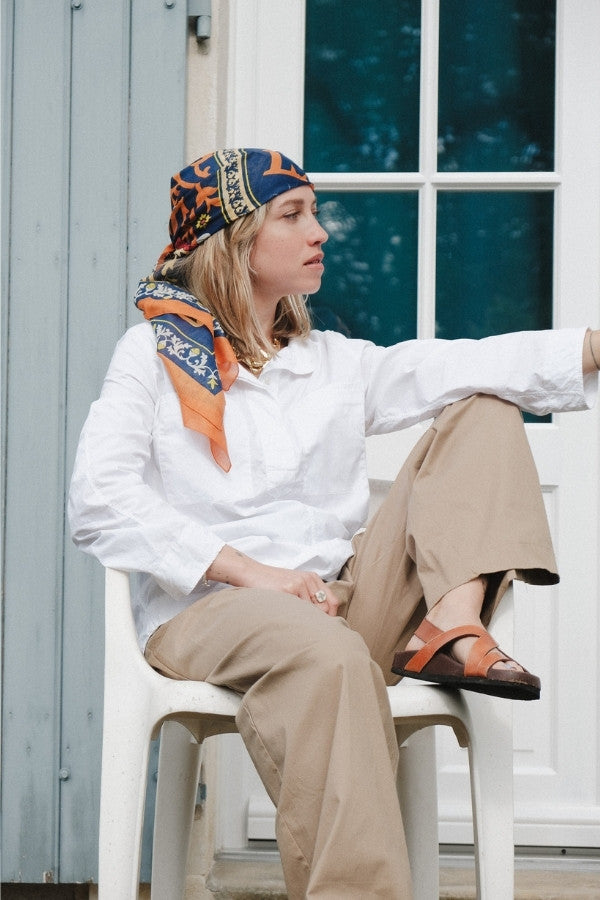 Foulard Marie-Antoinette navy coton