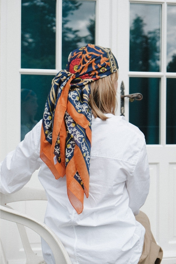 Foulard Marie-Antoinette navy coton