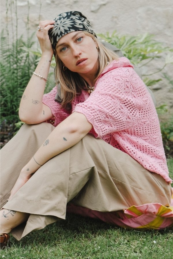 Soft green cotton bandana scarf