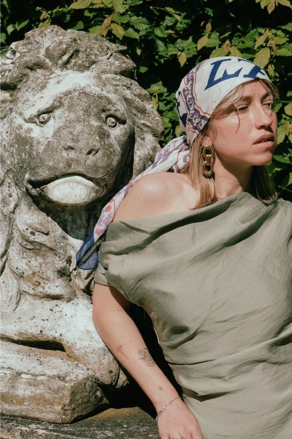 Foulard Marie-Antoinette Lilas coton