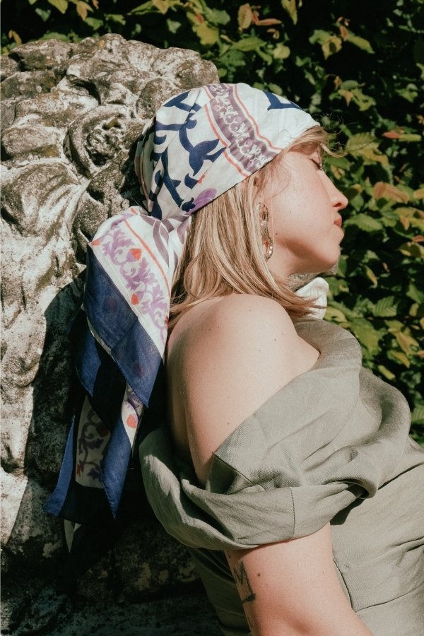 Foulard Marie-Antoinette Lilas coton