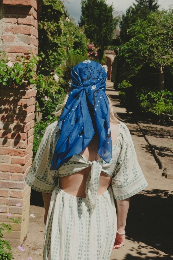 Bandana Crustacés bleu coton