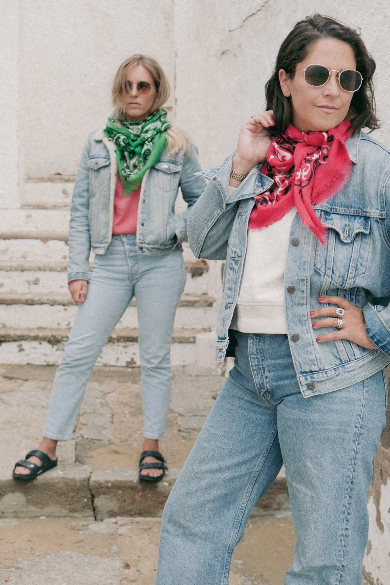 Large Foulard bandana fuchsia Cash