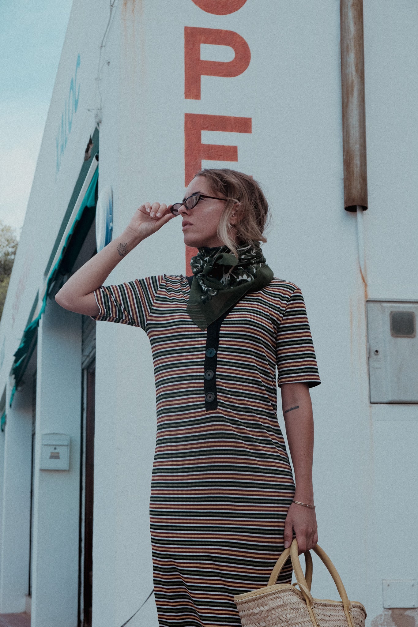 Foulard bandana vert forêt coton