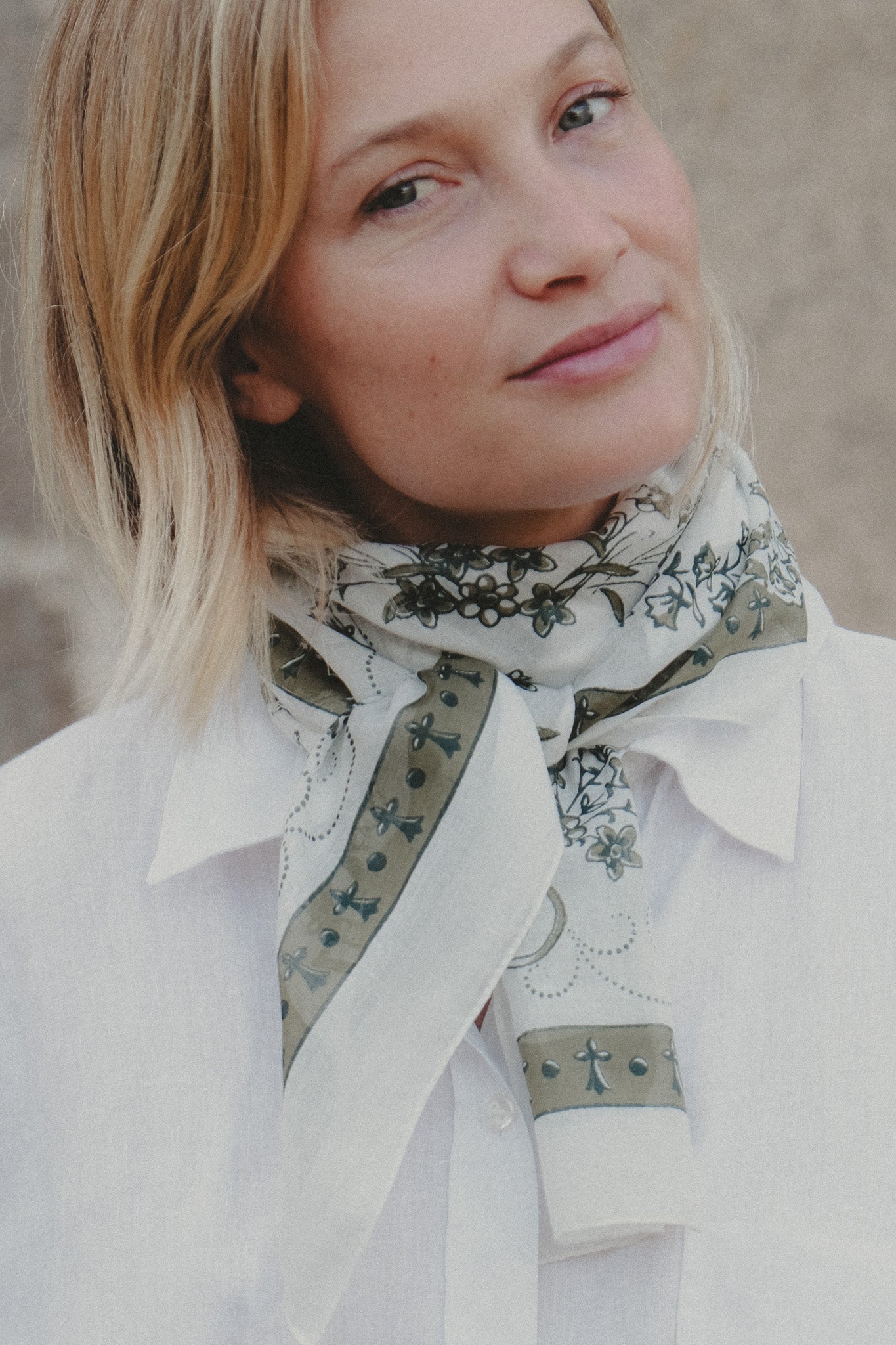 Toile de Jouy vert coton