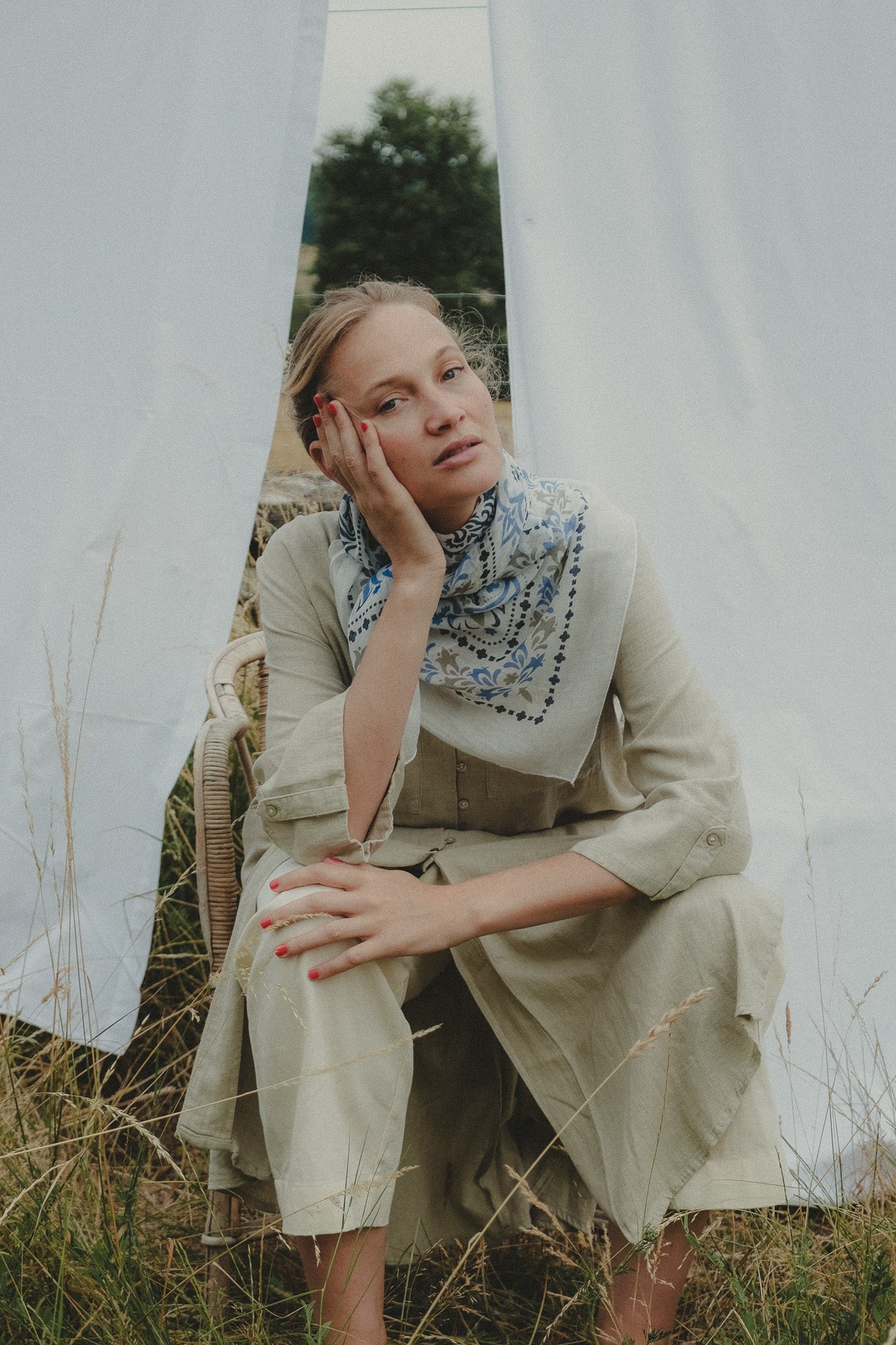 Large Foulard bandana Lisboa coton