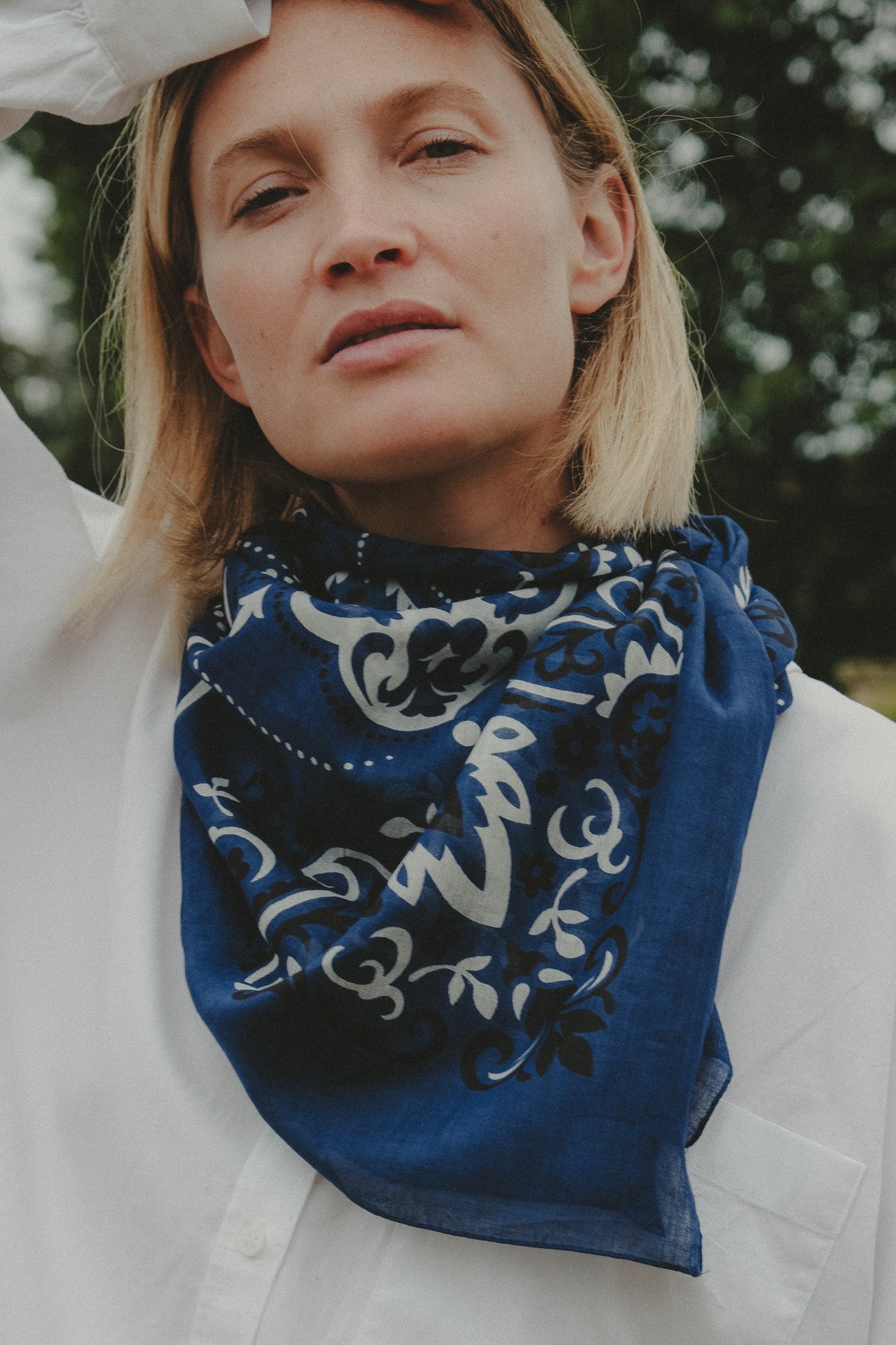 Foulard bandana navy coton