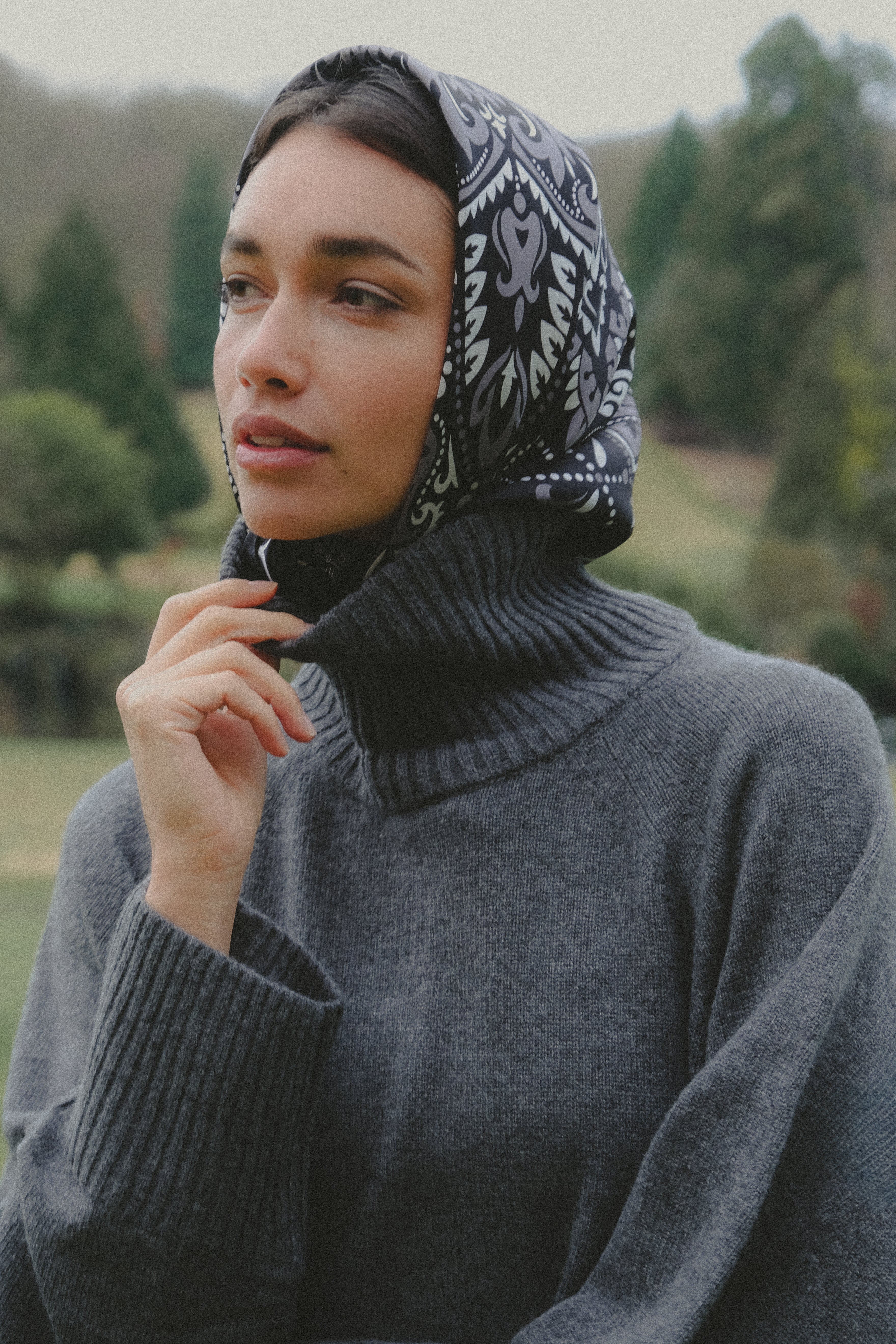 Bandana noir silk
