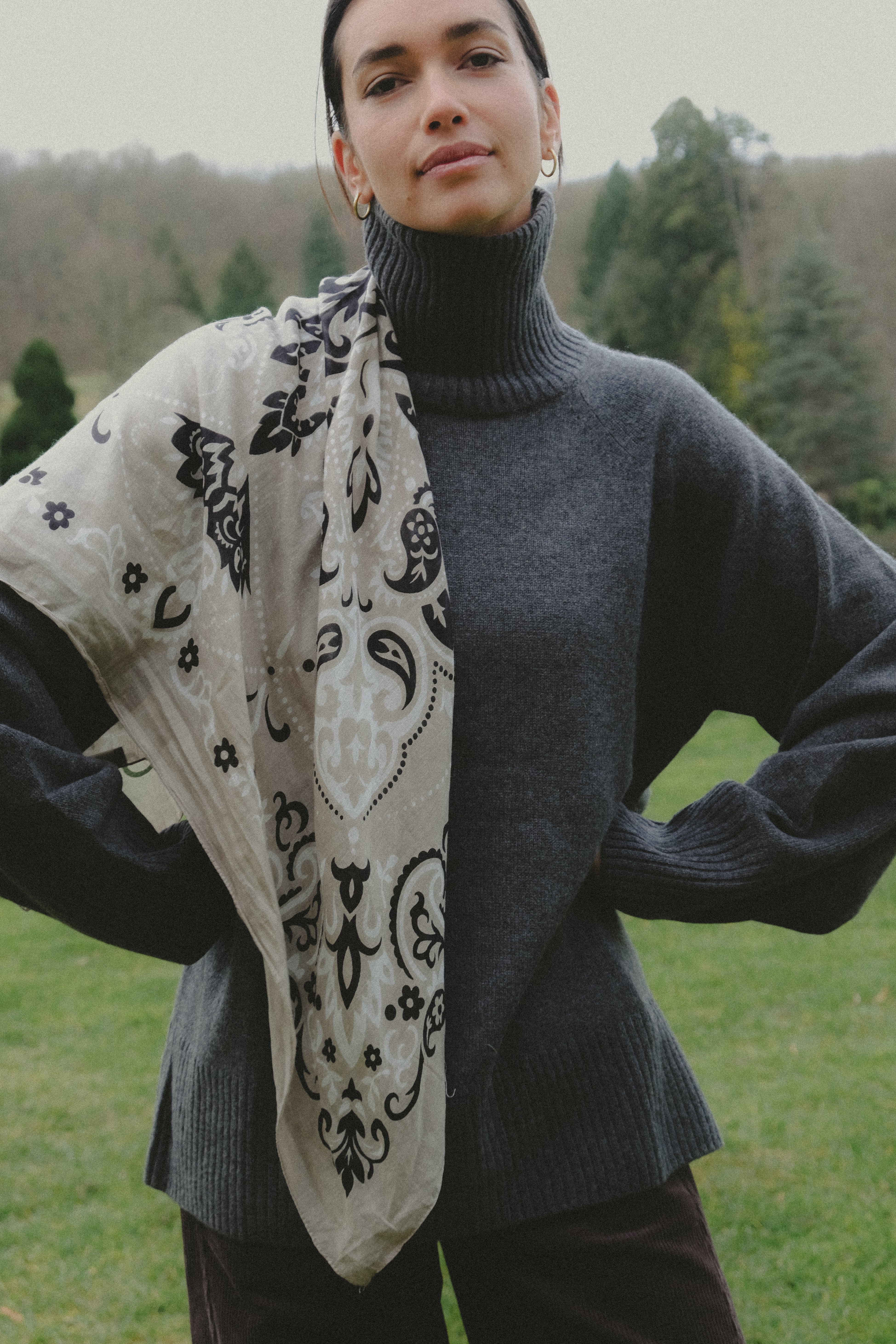 Bandana Taupe coton