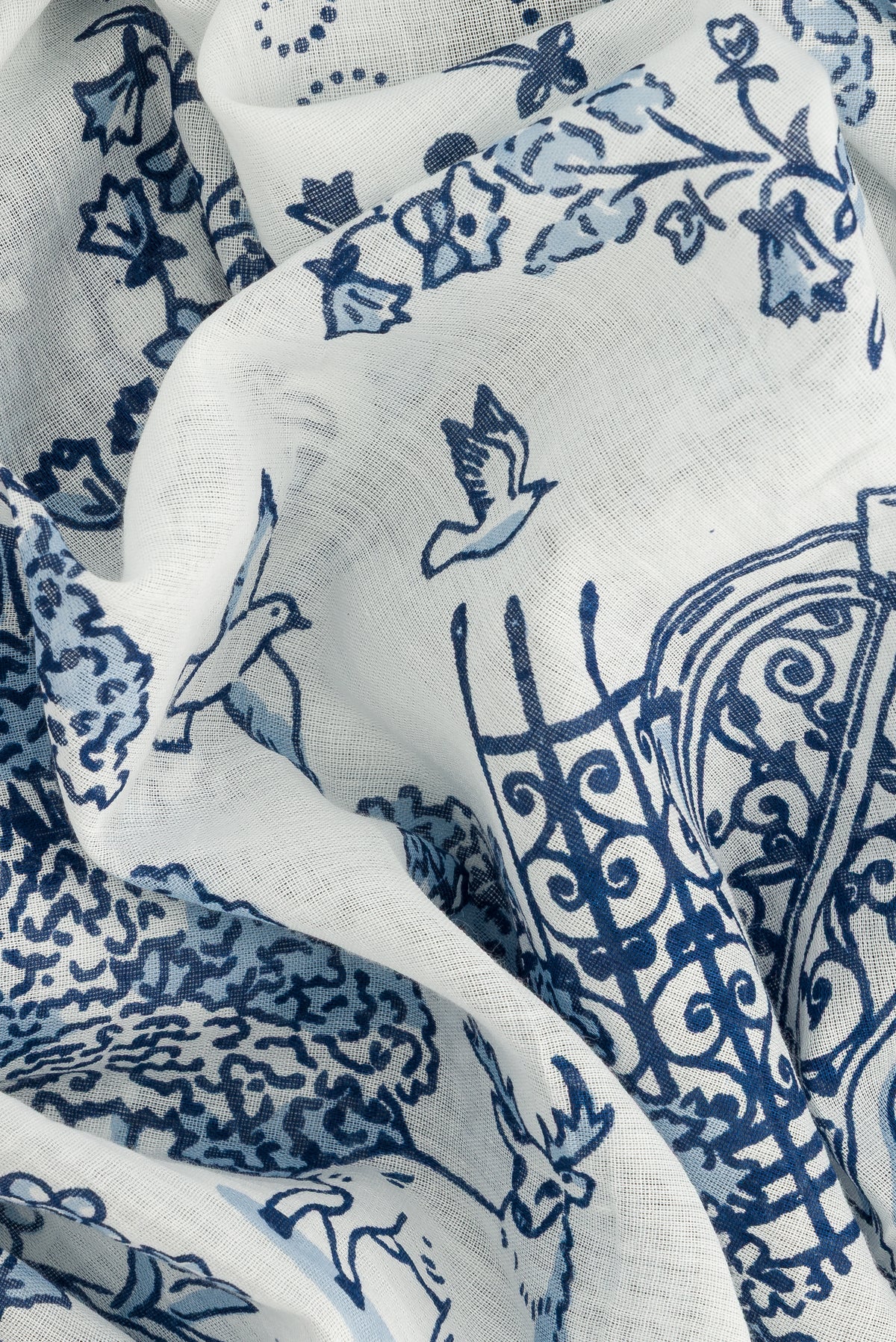 Toile de Jouy navy coton