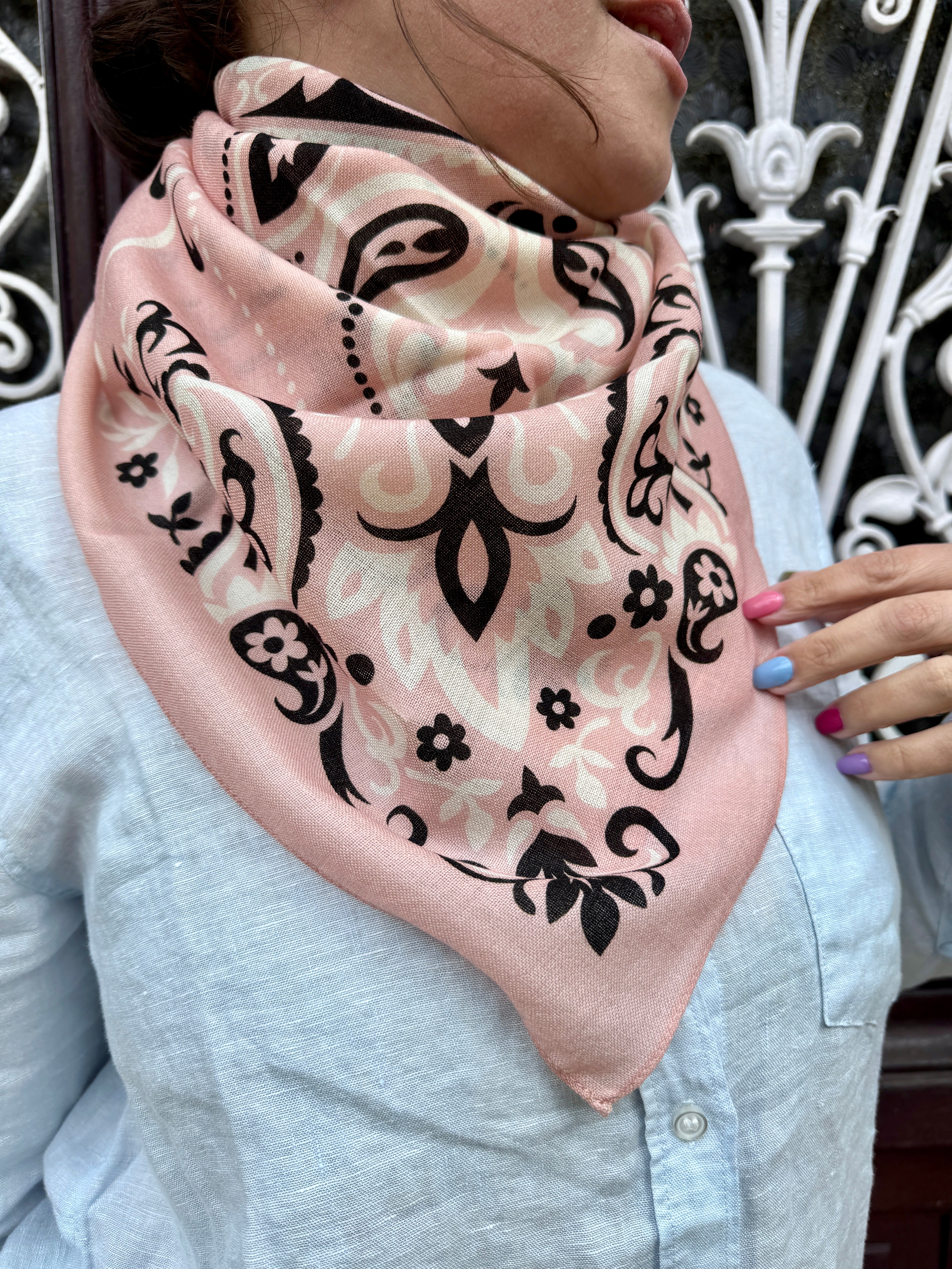 Foulard bandana rose