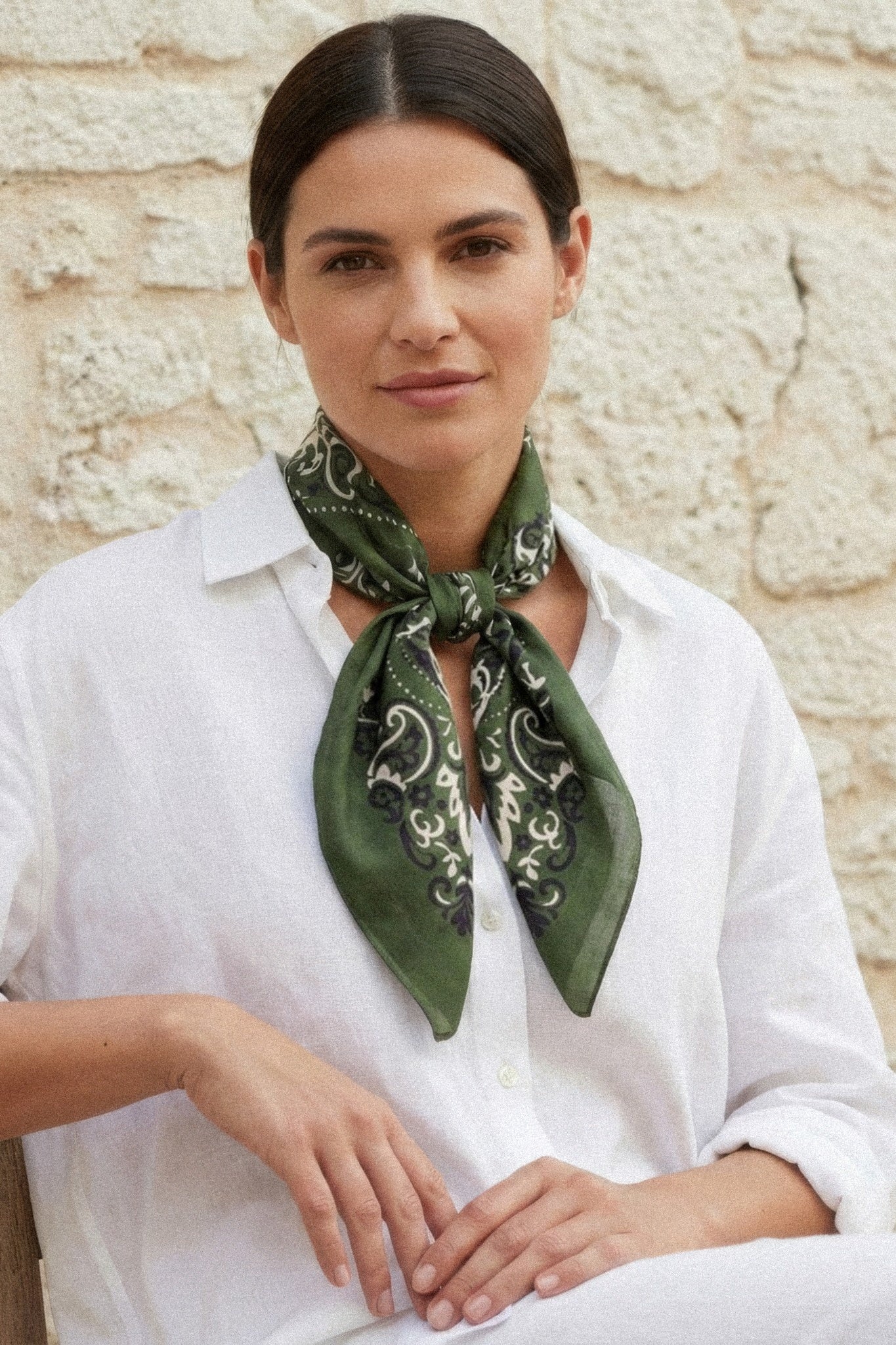 Bandana vert forêt coton