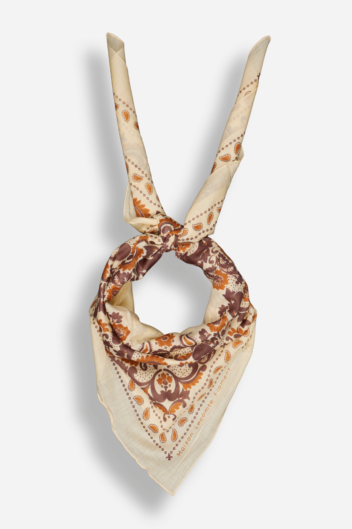 Bandana Flowers Beige coton