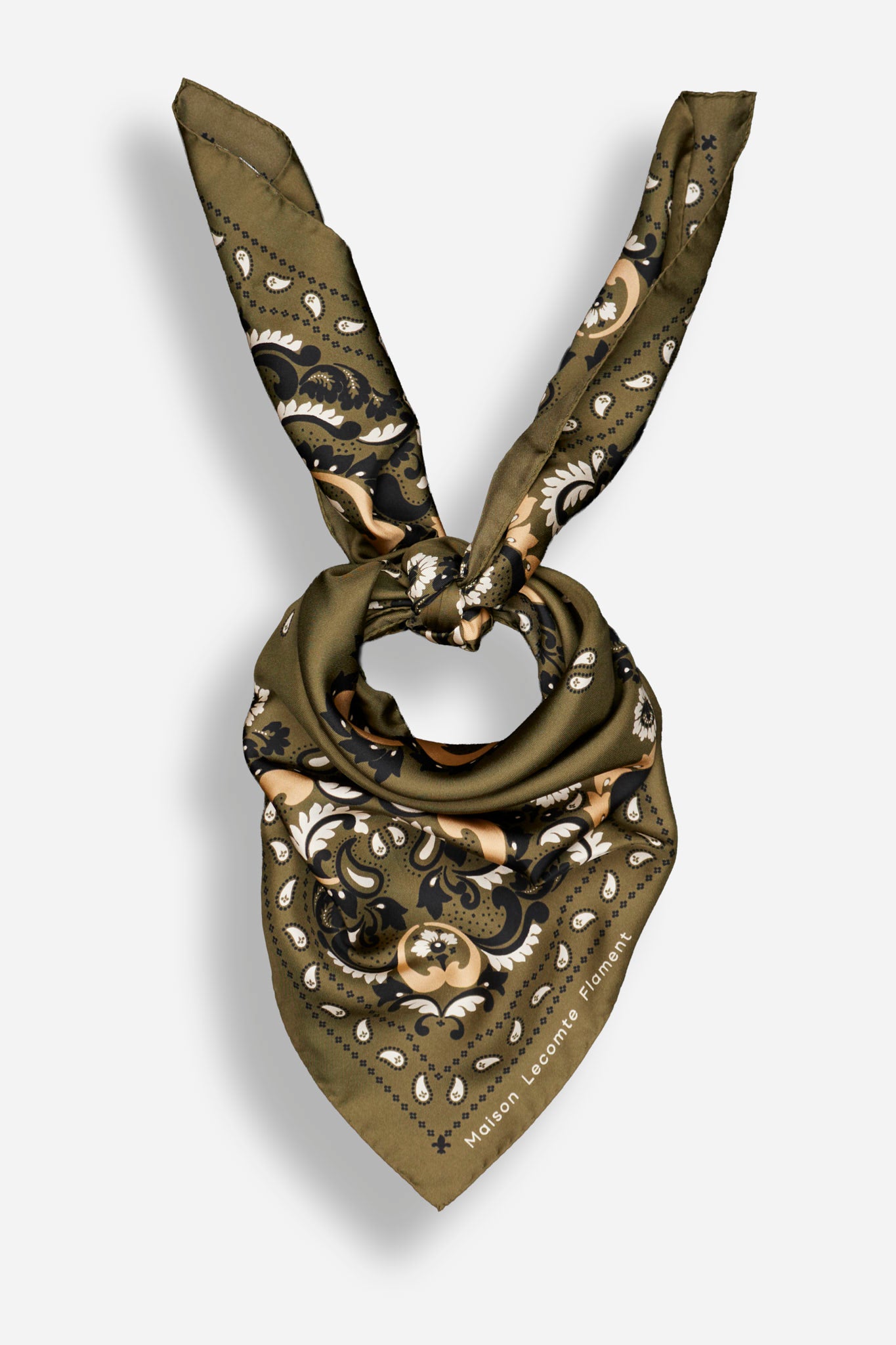 Bandana Flowers Army Silk