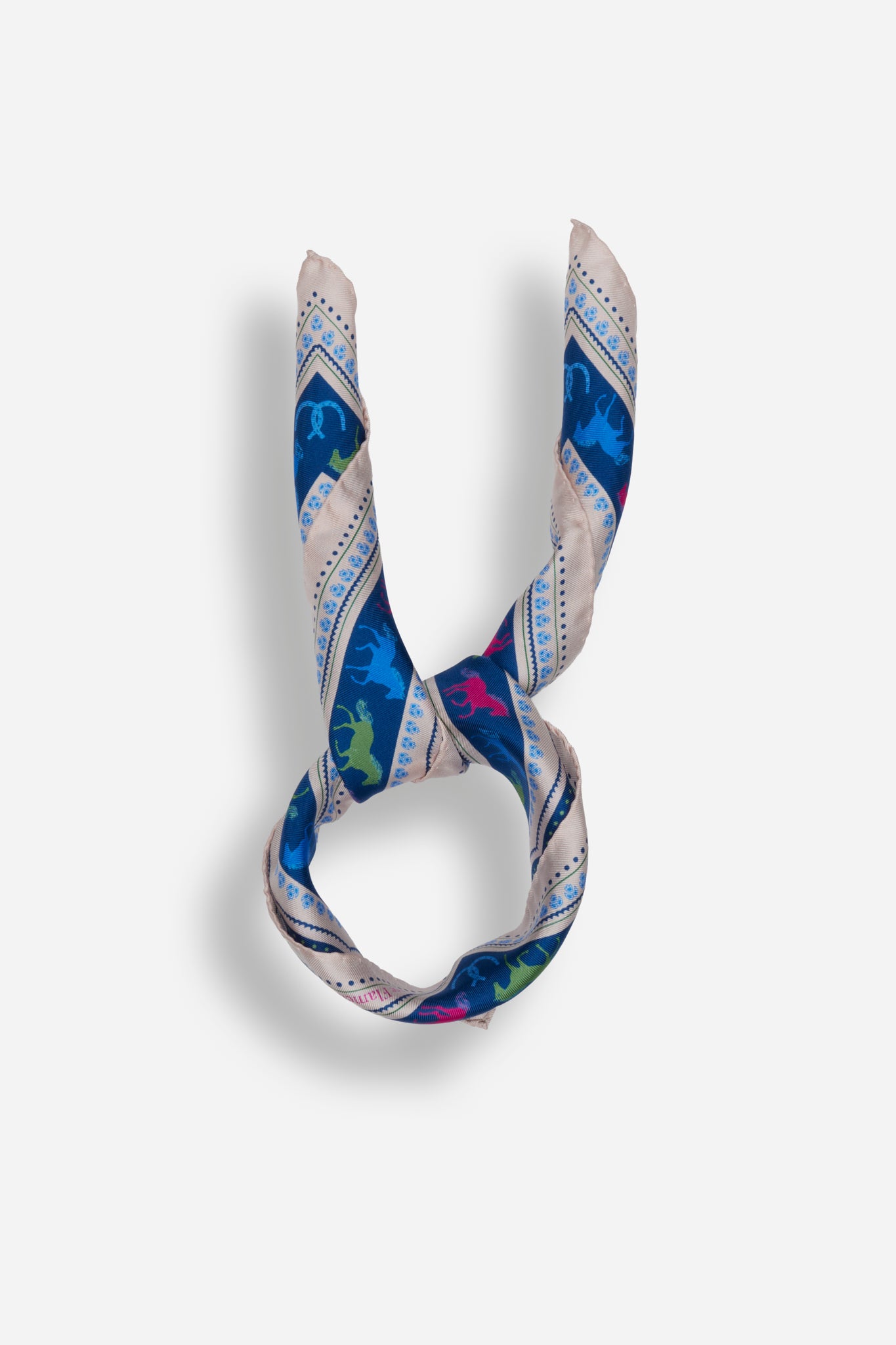 Small Equestrian Navy Silk