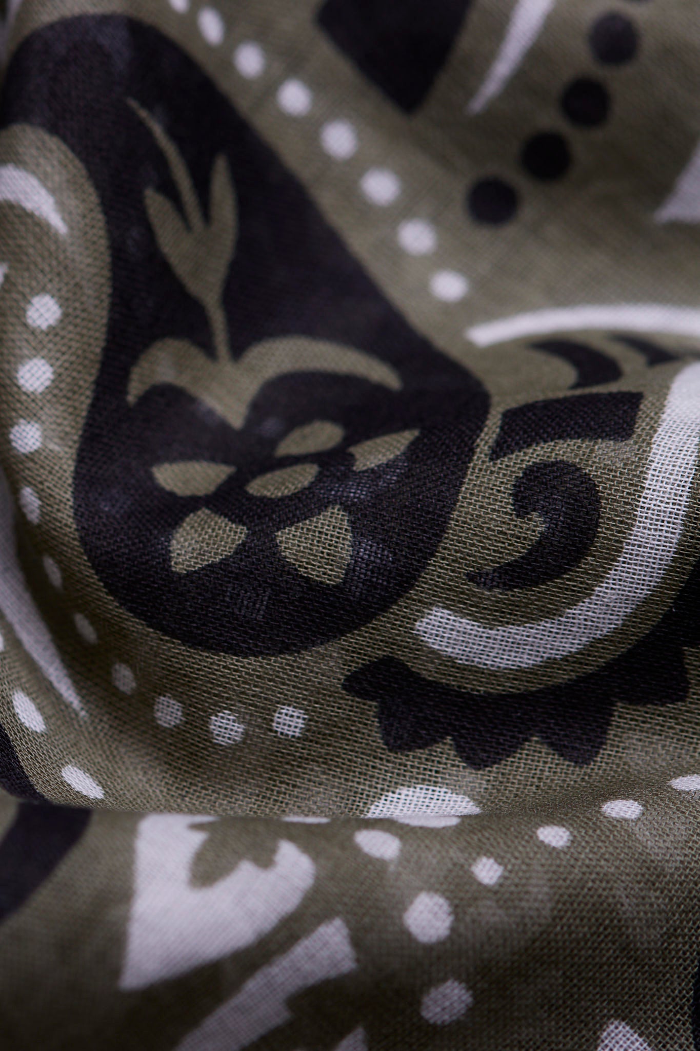 Foulard bandana kaki coton