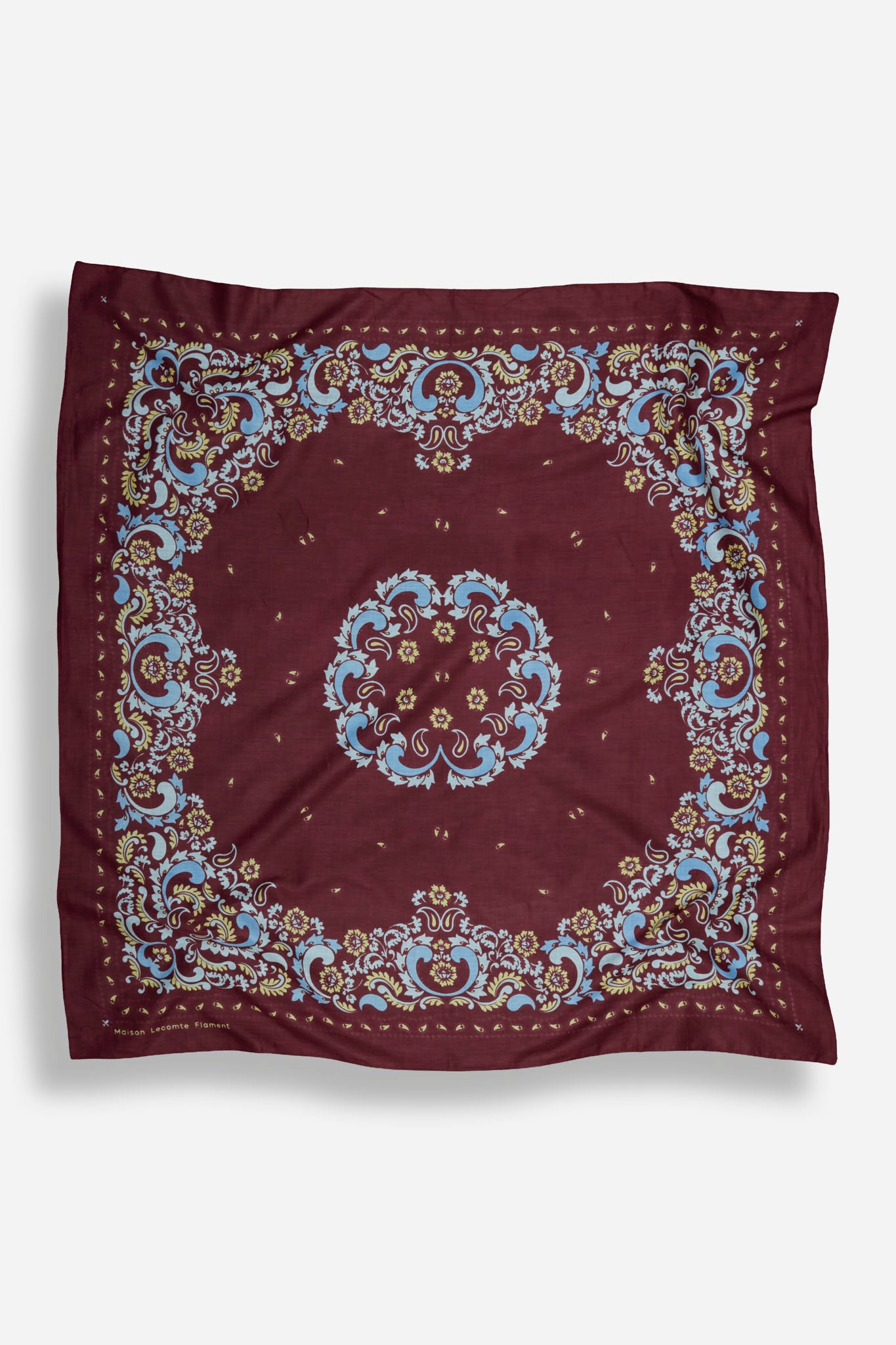 Bandana Flowers Burgundy coton