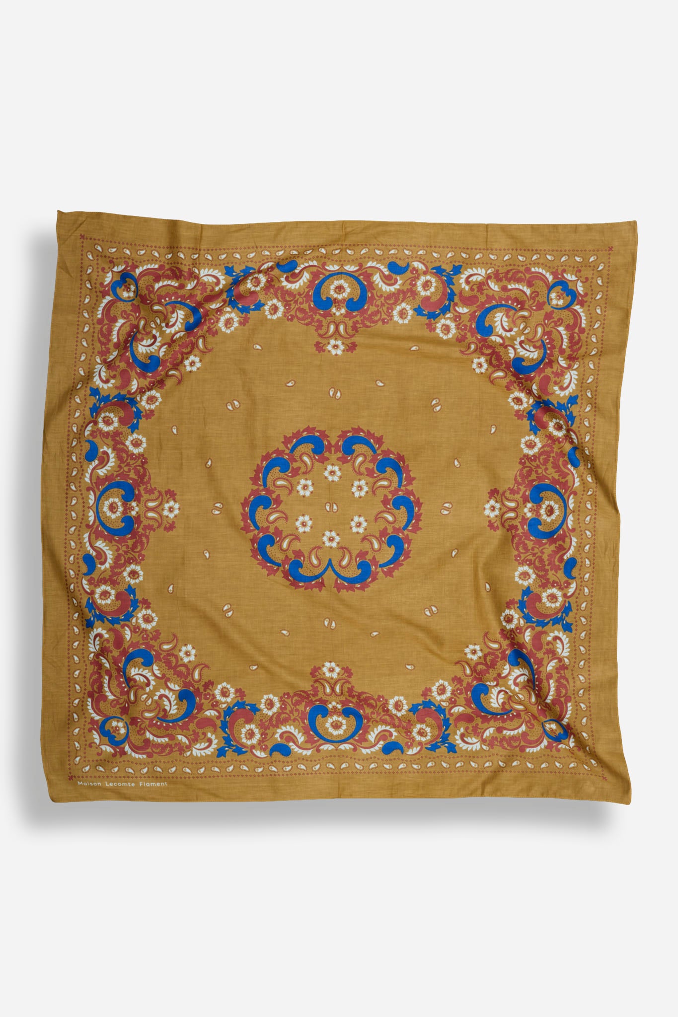 Bandana Flowers Camel coton