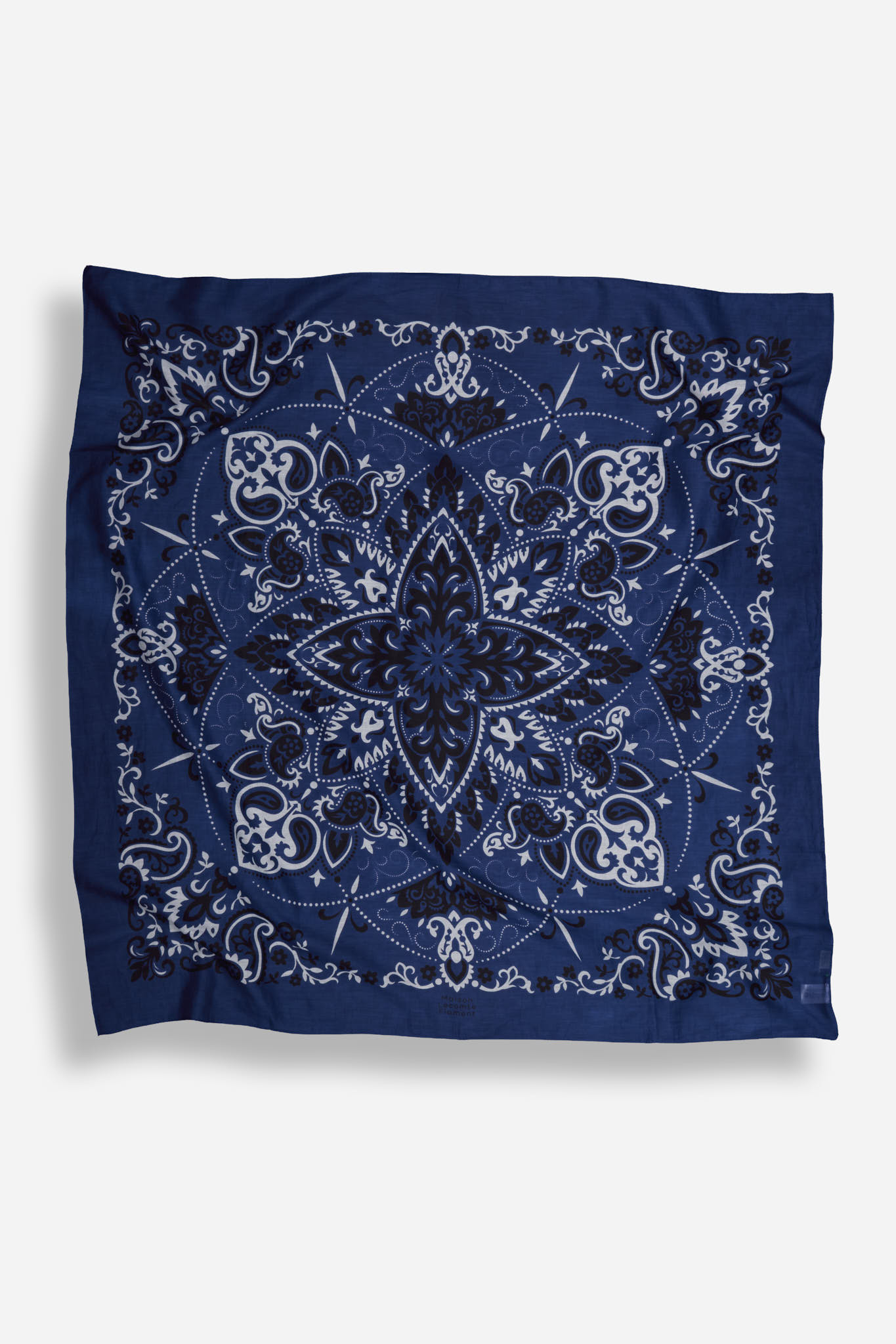 Navy cotton bandana scarf