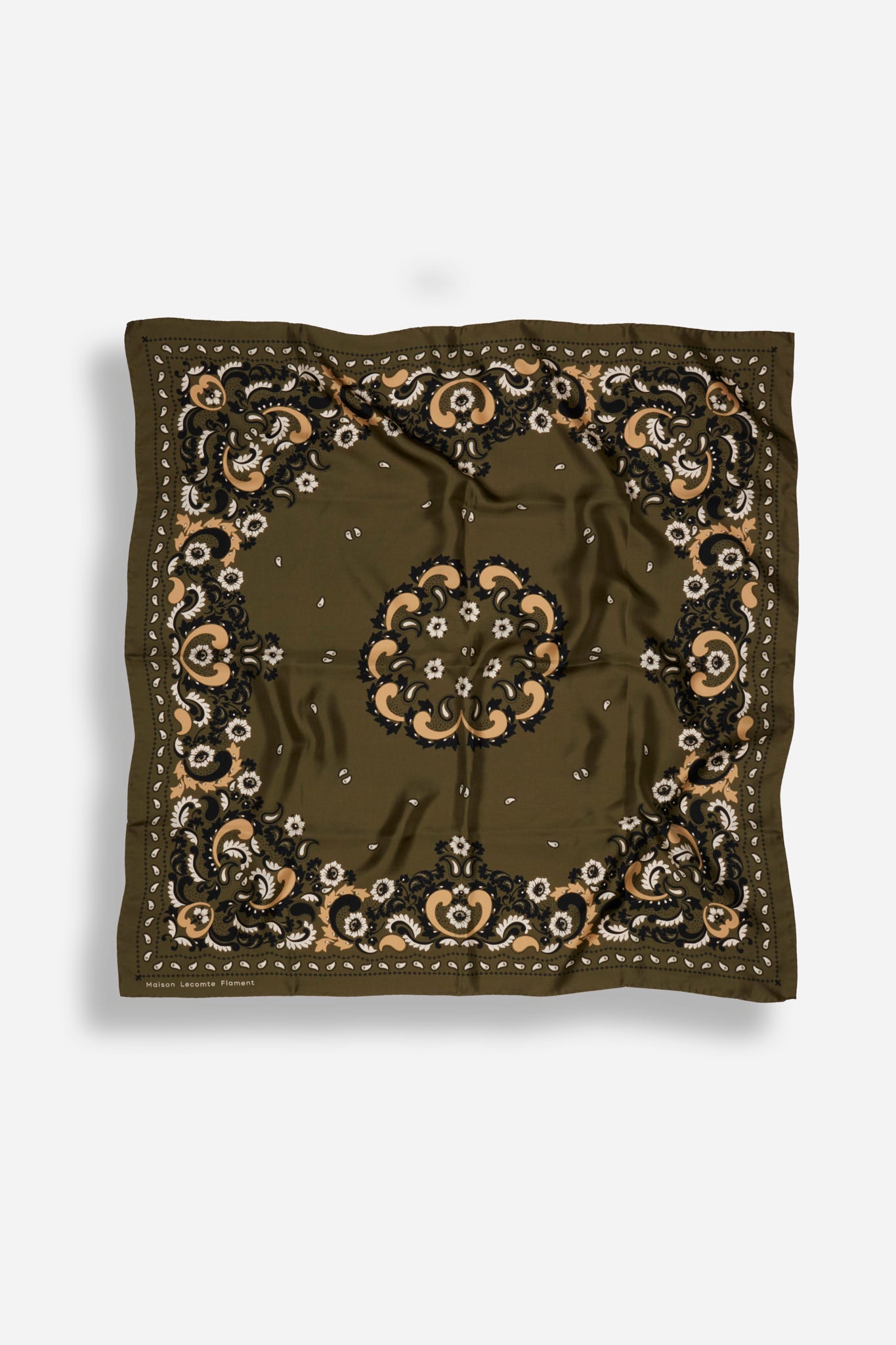 Bandana Flowers Army Silk